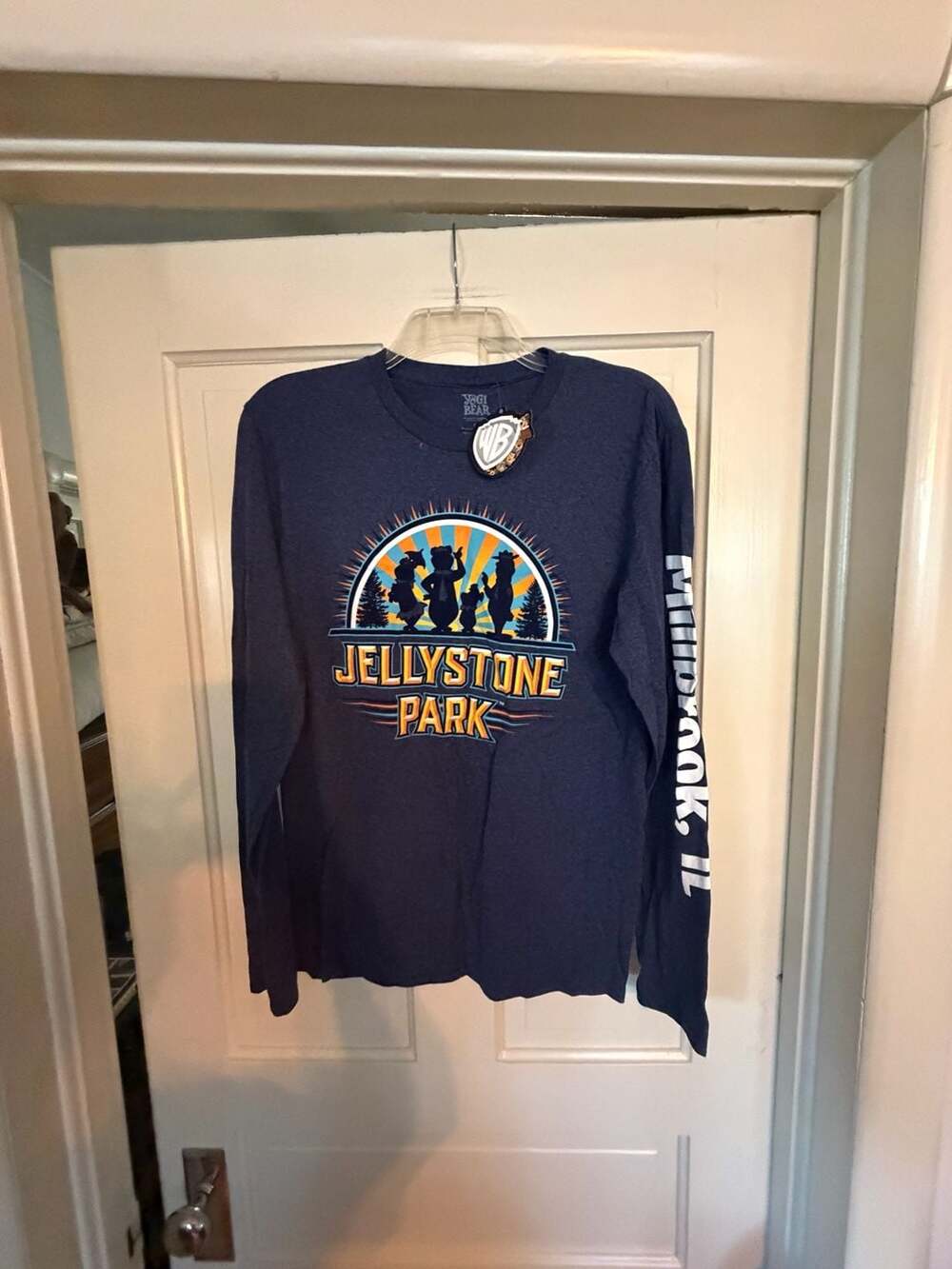 Yogi Bear Jellystone Park Blue Long Sleeve Graphic T-Shirt